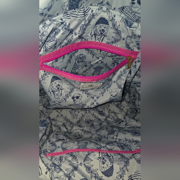 OLIVER THOMAS: Vegan Fluffy Fur Raspberry Tote & Matching Clip-on Interior Pouch - Picture 10 of 16